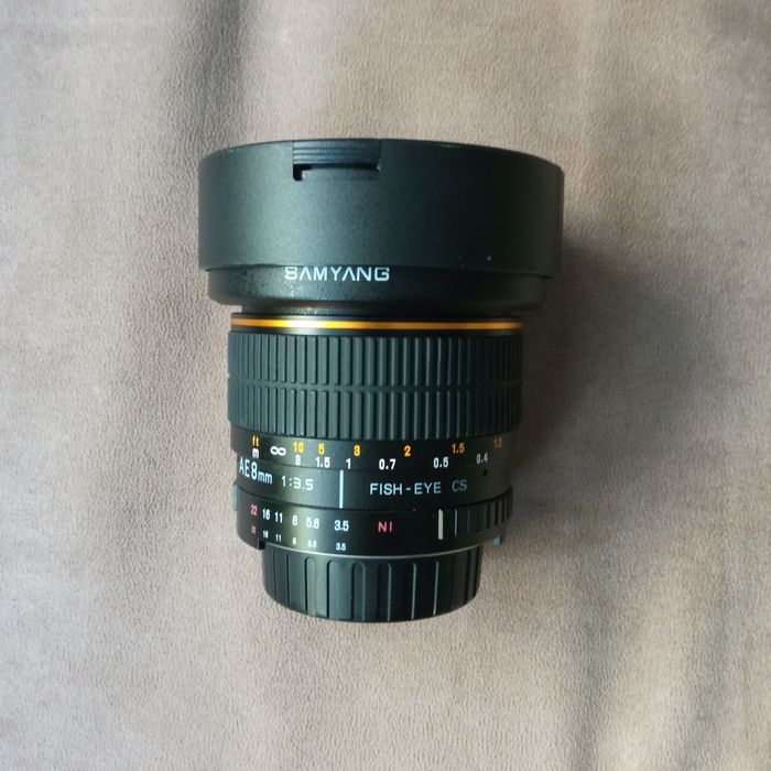 Obiektyw Samyang Nikon F 8mm f/3.5 fish eye bardzo dobry stan