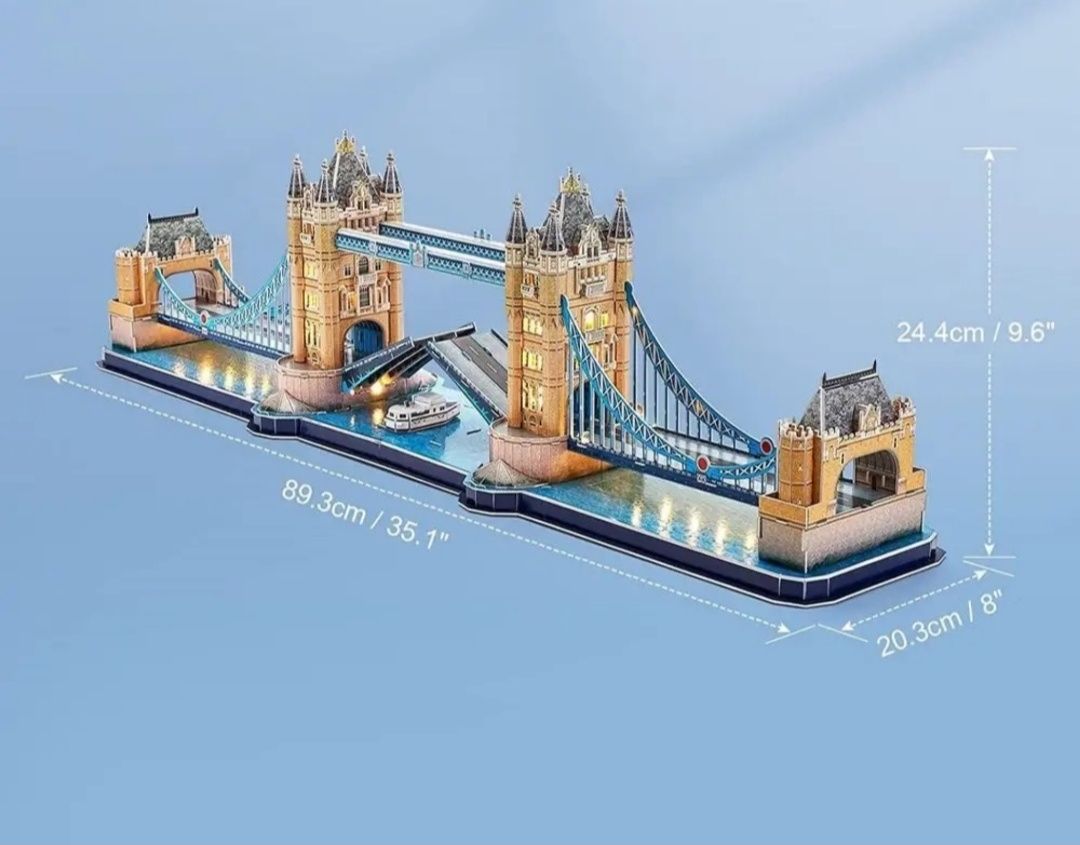 Puzzle 3D Cubic Fun Most zwodzony TOWER BRIDGE LED 222 elementy - L531