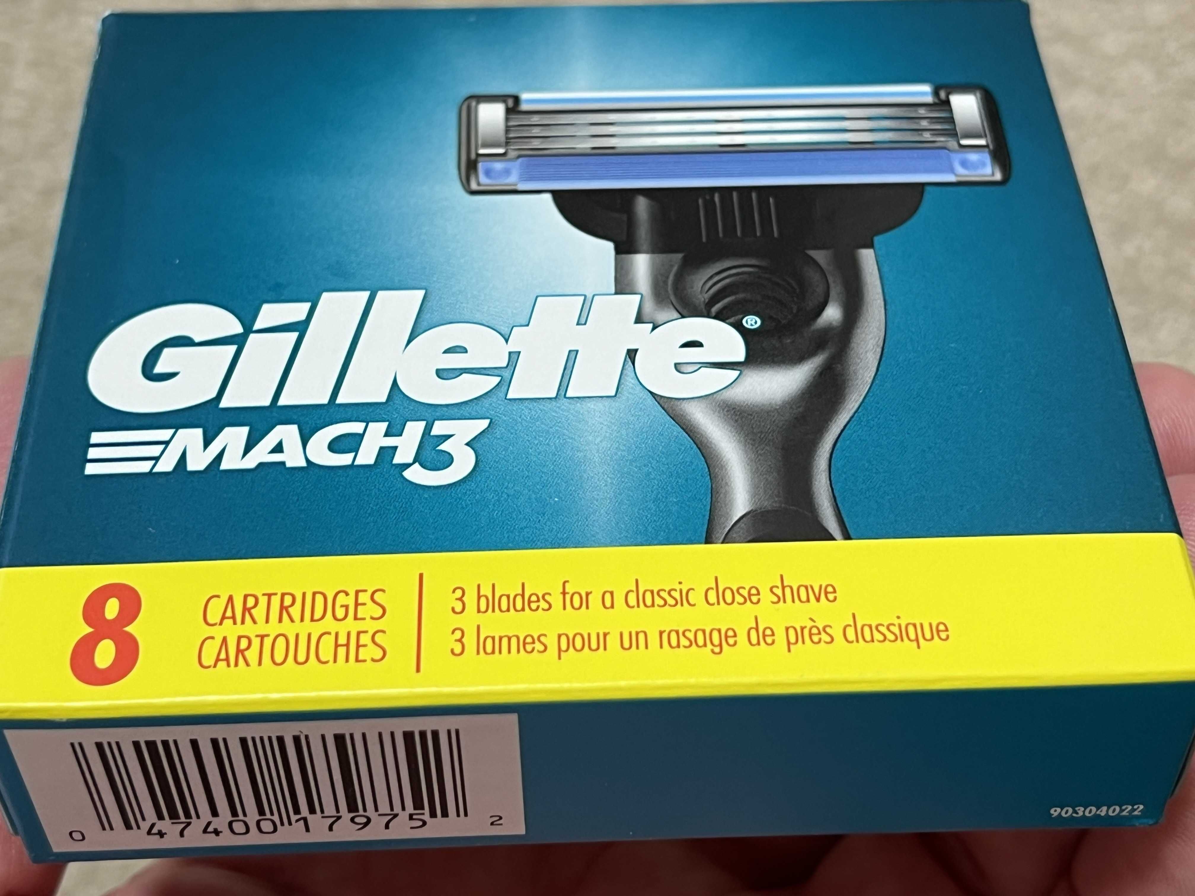 Оригинал США 100% Gillette Mach3 4шт,лезвия USA катриджи, Лосьон