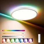LQWELL Lampa sufitowa LED RGB ściemniana z pilotem 24W IP44
