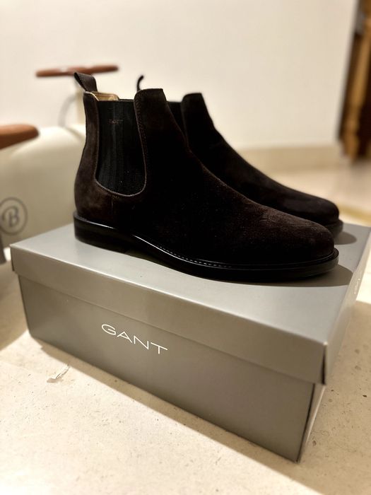 Botas masculinas de camurça elegantes Gant, tamanho 45.