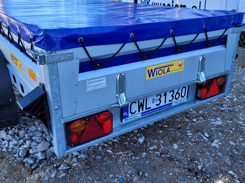 Wypożyczalnia Wynajem Przyczep WIOLA Plandeka Zdejmowane burty Mocna!