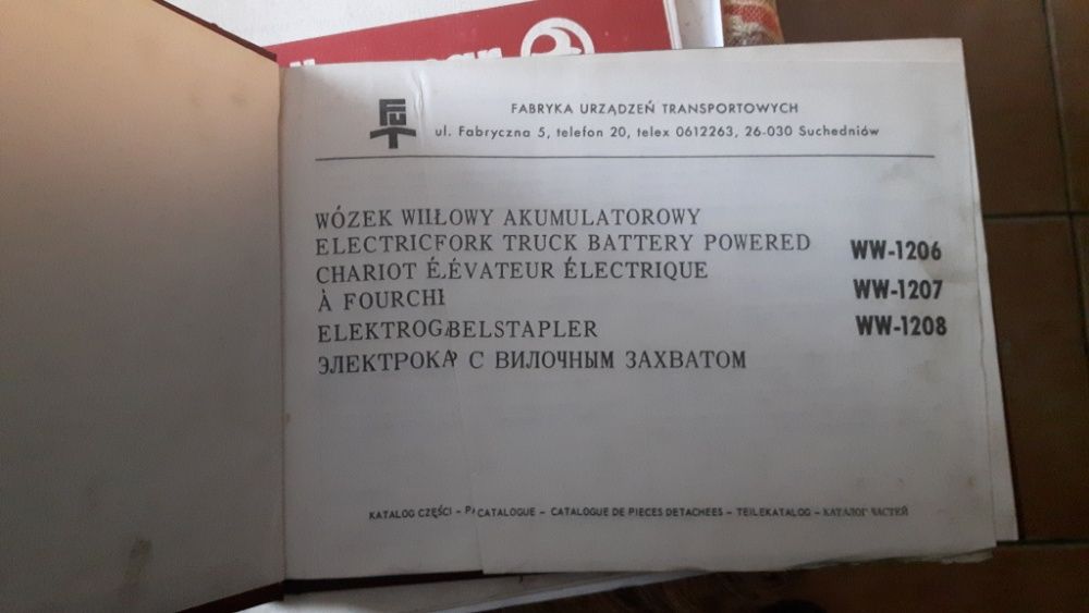 Instrukcja, Katalog części wózek widłowy elektryczny - EV, WNA, WW, BT