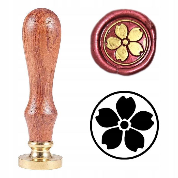 pieczęć, stempel do wosku, laku wzór kwiat 5 płatków