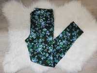 Zielono-niebieskie, bawełniane spodnie / rurki, Easy Wear, 36 (S)