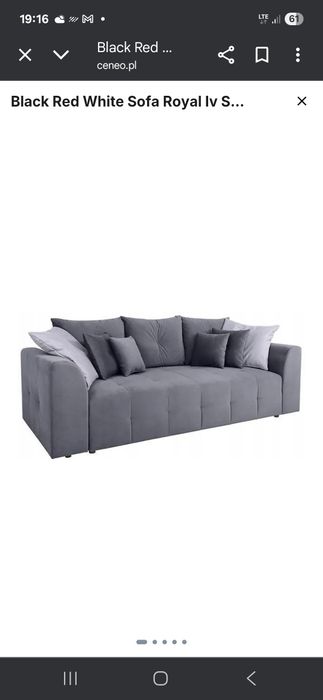 Sofa Royal Black Red White rozkładana