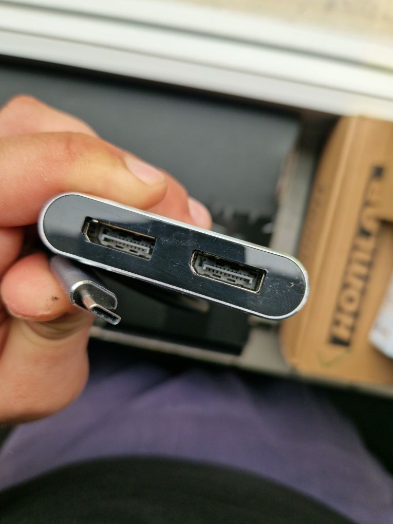 adapter przejściówka USB c  2x displayport