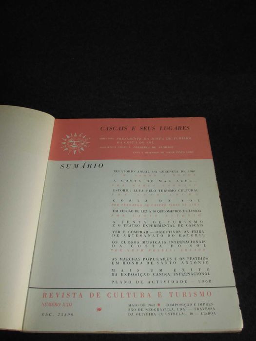 Livro Revista Cascais e seus Lugares Número 22 Maio de 1968