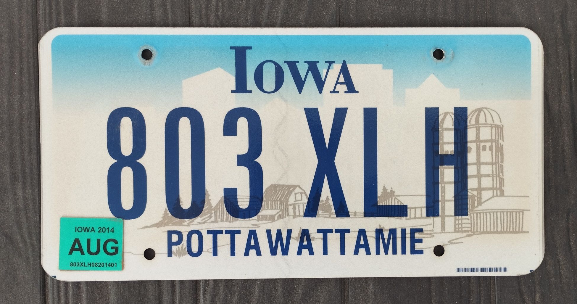 Tablica rejestracyjna USA Iowa oryginał