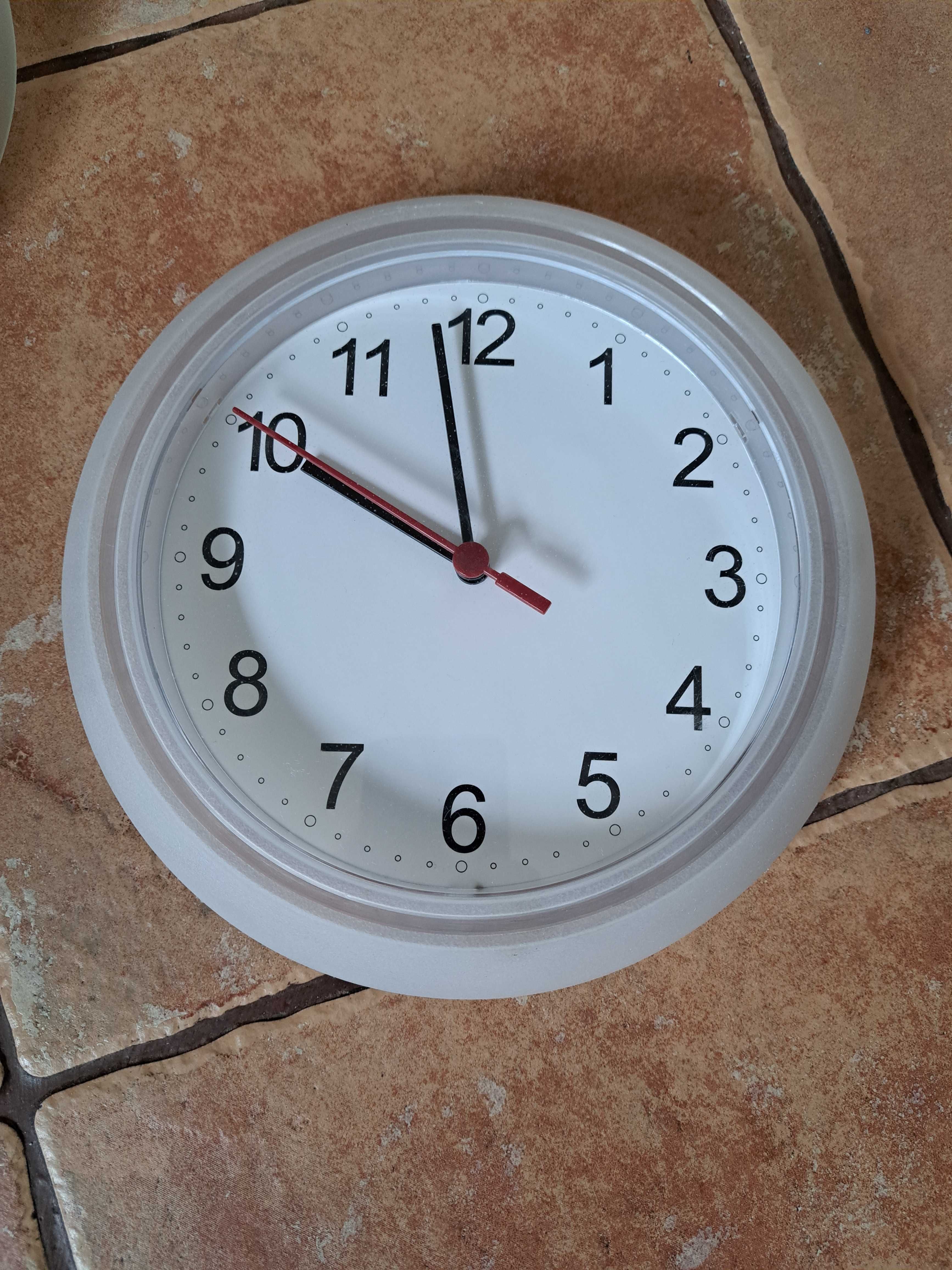 Zegar ścienny Ikea średnica ok. 20 cm. biały transparentny 4szt.