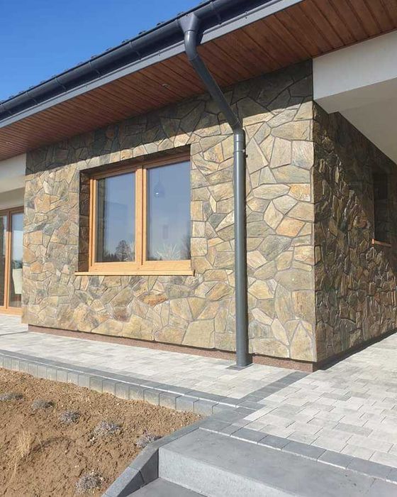 Łupek szarogłazowy na elewację ścianę taras gr 1-3 cm płaskie kamienie