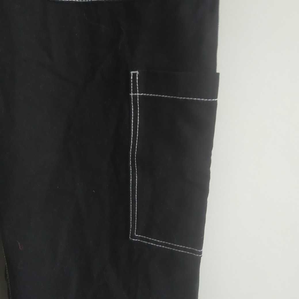H&M szerokie spodnie cargo bojówki czarne z przeszyciami M S