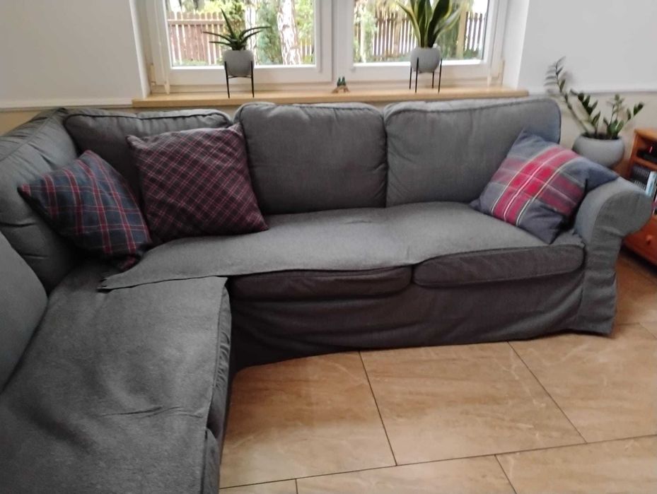Sofa narożna 4-osobowa, Ektorp ciemnoszara