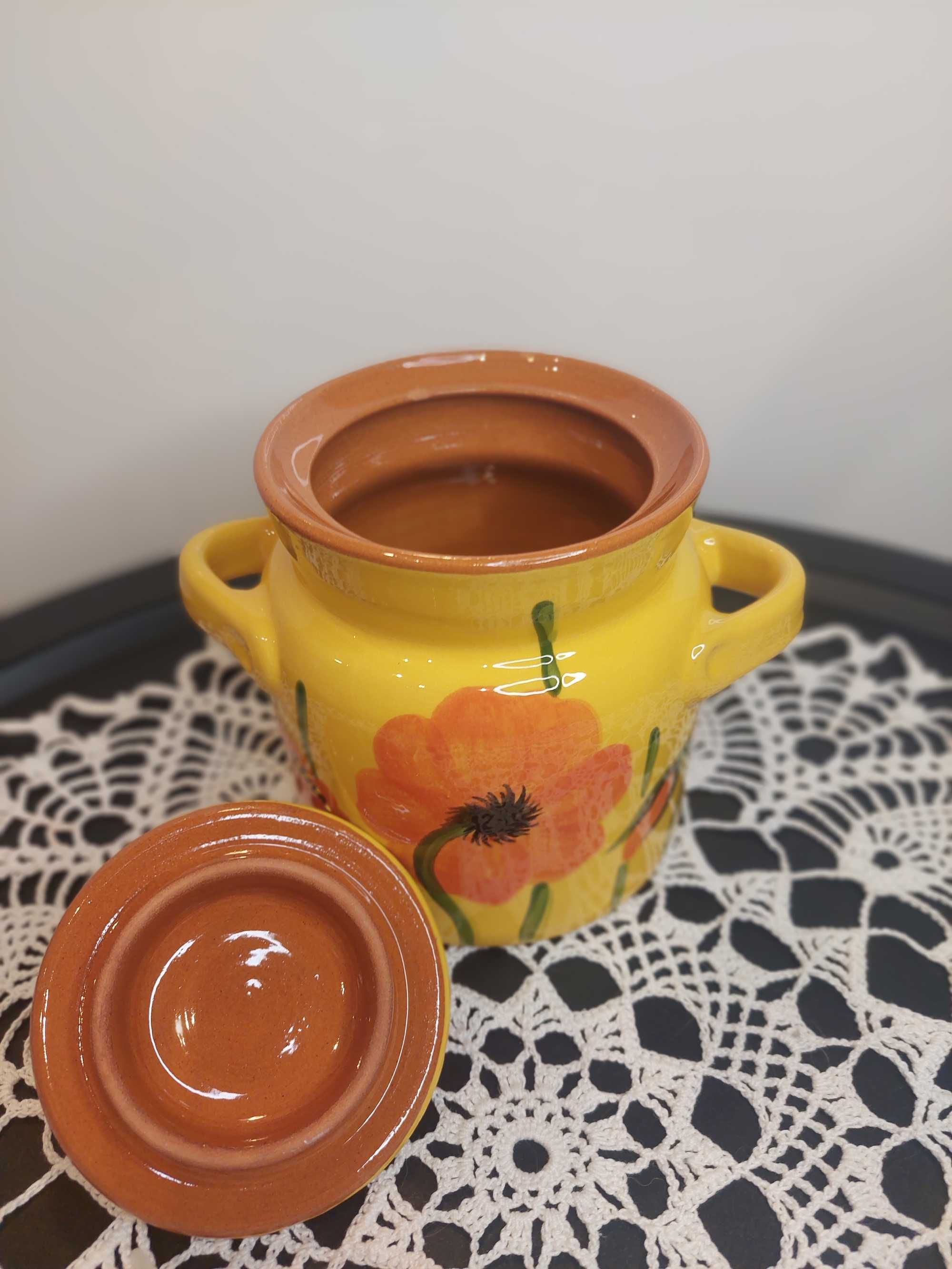 Naczynie ceramiczne szkliwione z przykrywką 0,7l