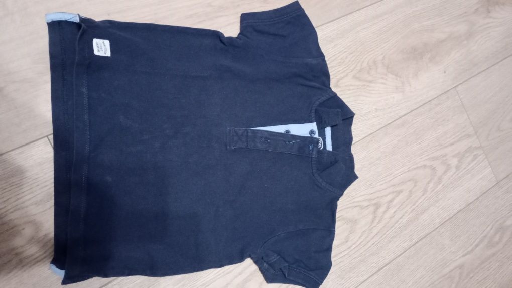 Elegancka granatowa bluzka z kołnierzem , Polo 104 Smyk
