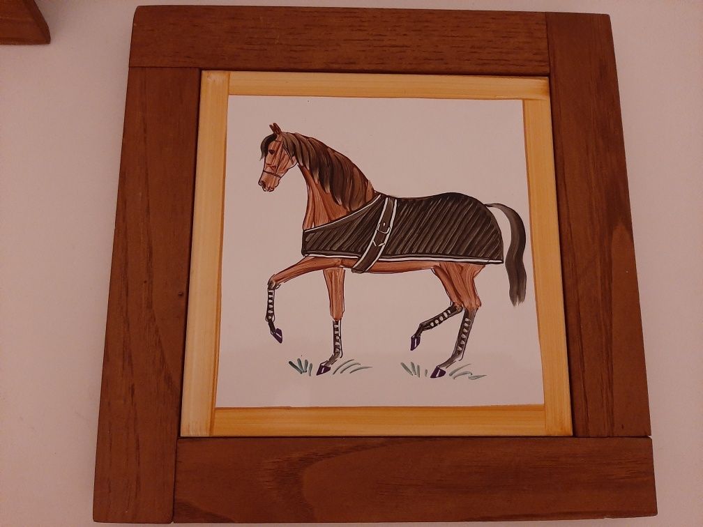 2 Quadros azulejos pintados cavalos 10 €