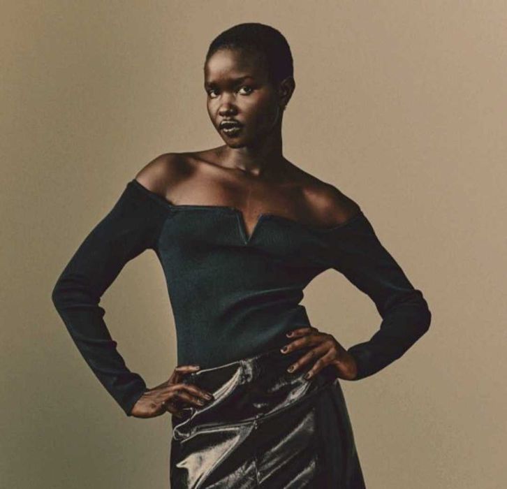 Prążkowana bluzka z odkrytymi ramionami H&M