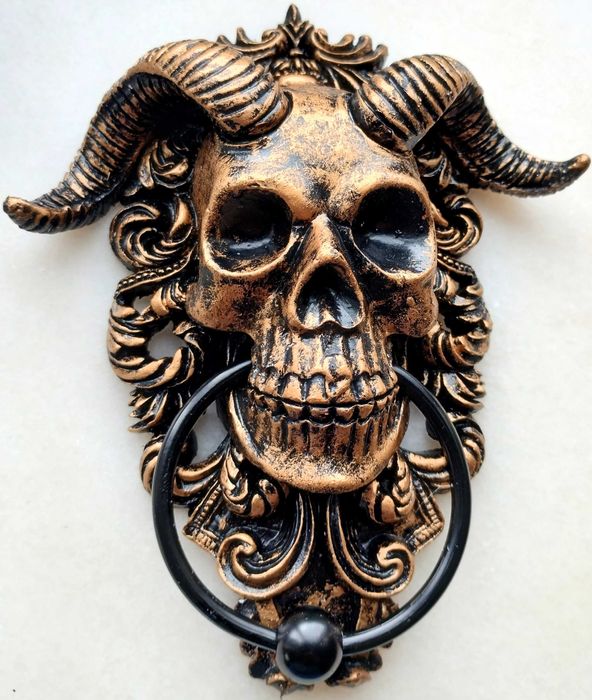 Aldraba Porta Puxador Batente Skull
