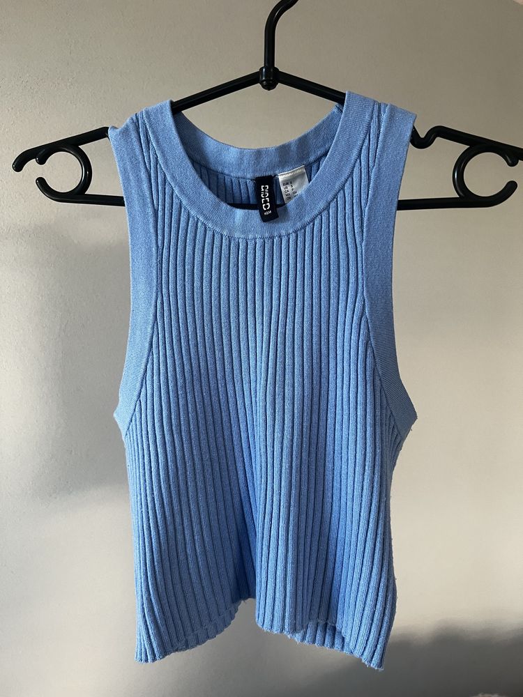 Top elastyczny halter H&M niebieski