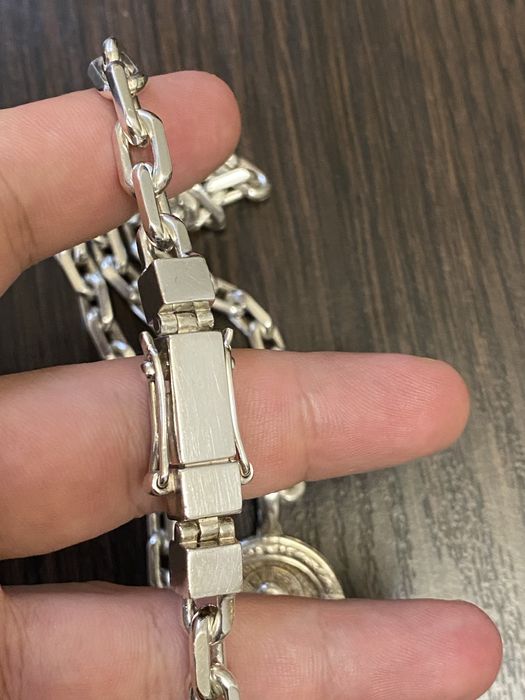 Продам срібний ланцюг з кулоном (якірне плетіння, 123 г, 62 см)