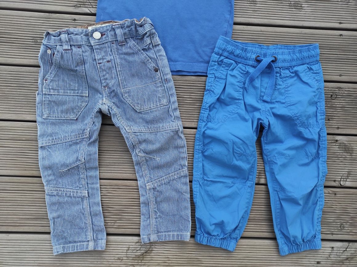 Zestaw - 2 x spodnie i koszulka, joggery- 86-92 - Next-, H&M