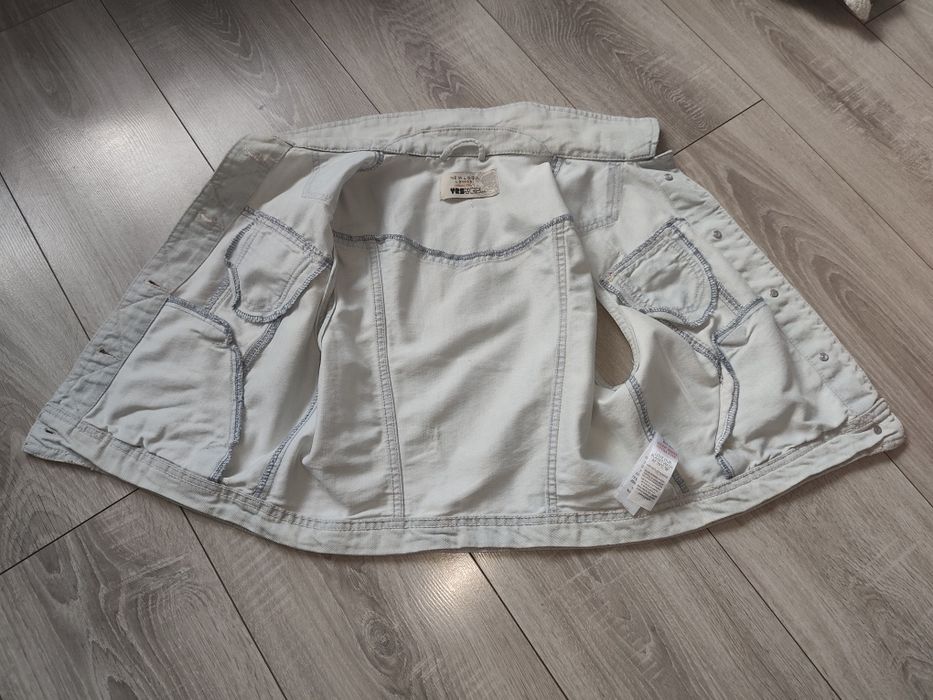 Kamizelka jeansowa jasna z przetarciami L