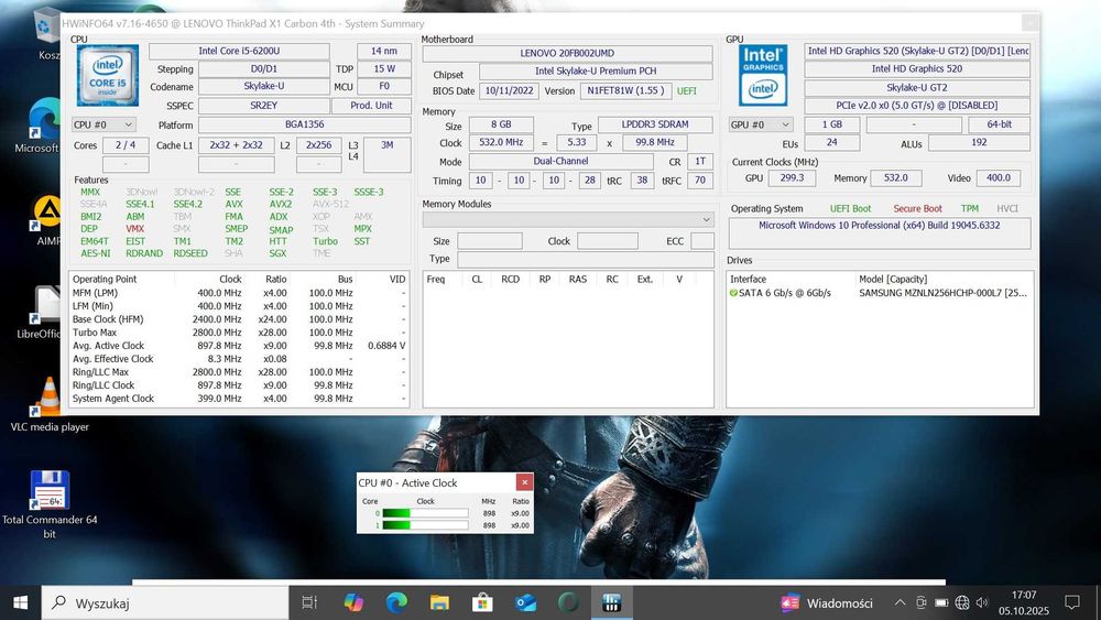 Piękny ThinkPad X1 Carbon 4th i5/8GbDDR/256 SSD/BatOK