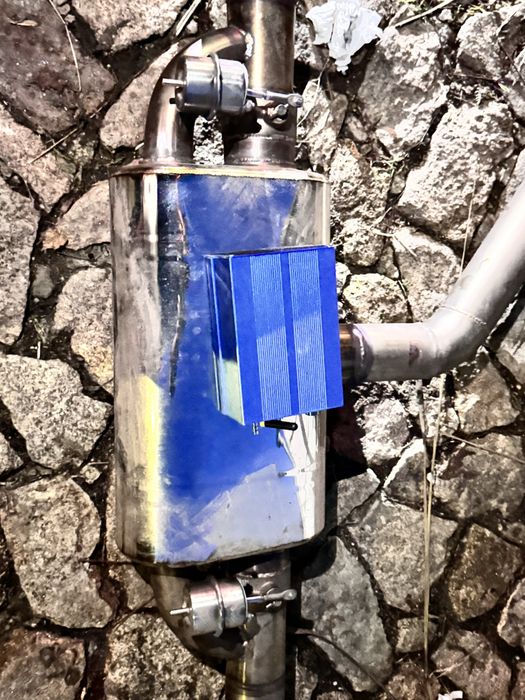 Linha de escape em inox de 70mm c/ sistema de panela com valvula