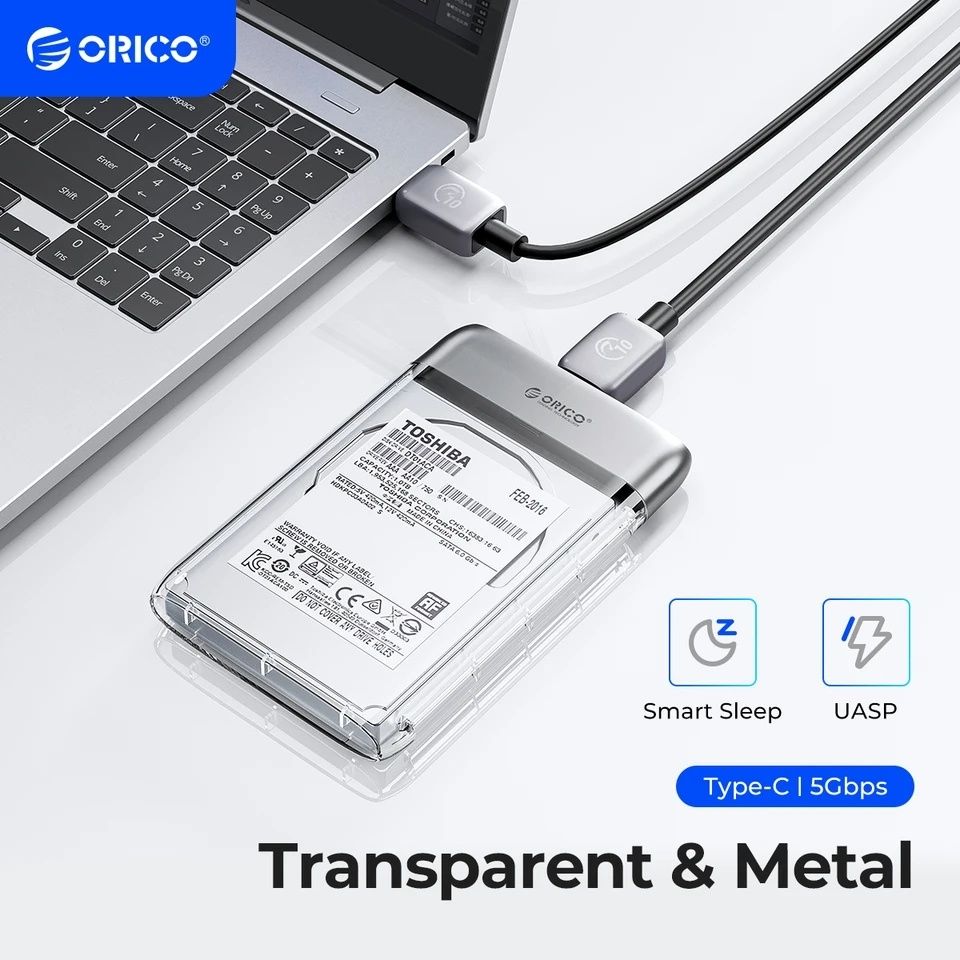 Кейс ORICO для диска HDD/SSD SATA 3.0 USB Type-C до 6 Gbp/s