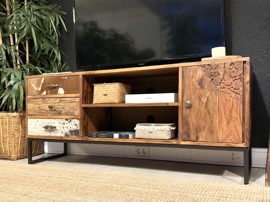 aparador, consola, movel tv, armario, oriental, talha, kare , rustico