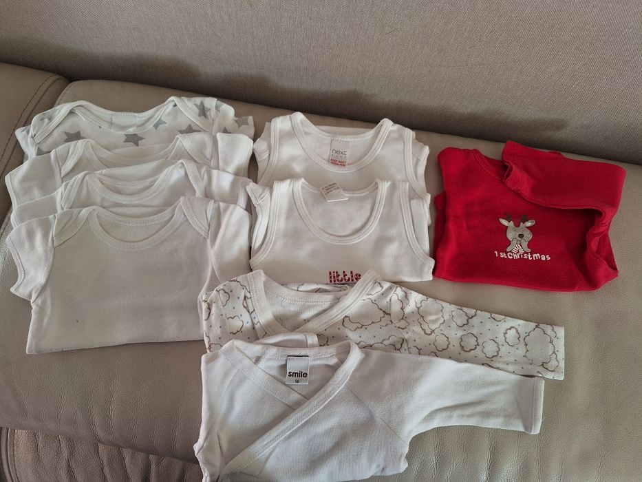 Body niemowlęce 9 szt,  new born, rozmiar 50 i 56, paka dla niemowlaka