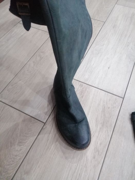 Włoskie kozaki rozm. 37 butelkowa zieleń nowe