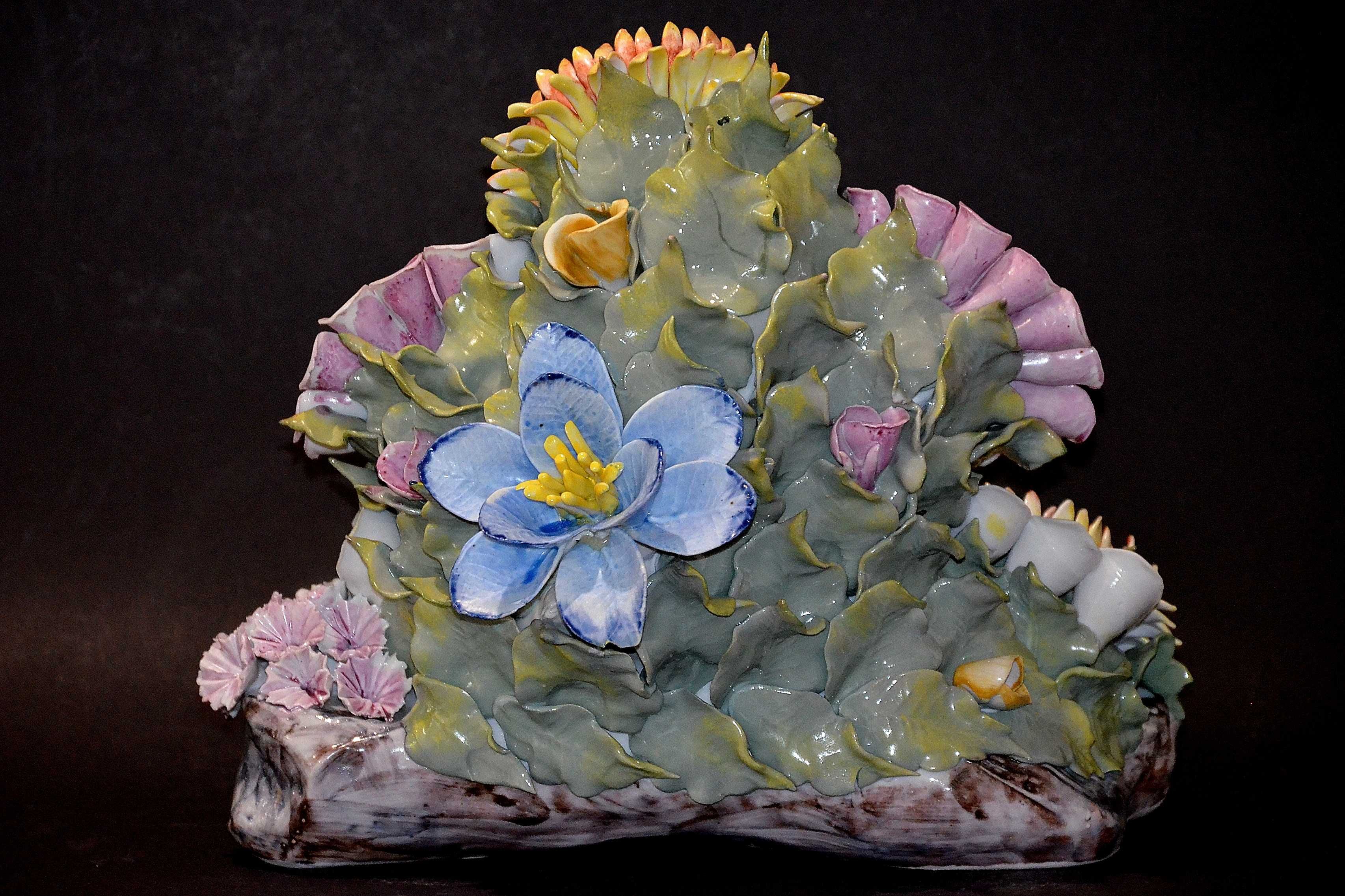 Porcelana ROCERAM aranżacja kwiatowa duża 24,5cm do kolekcji