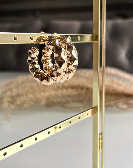 Kolczyki dmuchane pozłacane stal chirurgiczna 316l