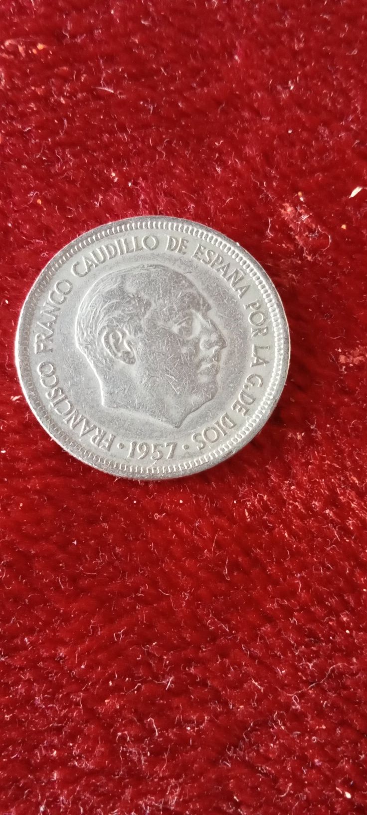 Moeda 5 pesetas 1957