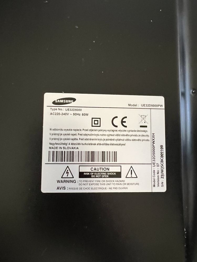 telewizor samsung 32” led czarny UE32D5000 z dekoderem krüger&matz