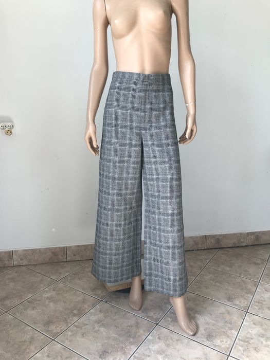 Isabel Marant spodnie kuloty pepitka szeroka nogawka S