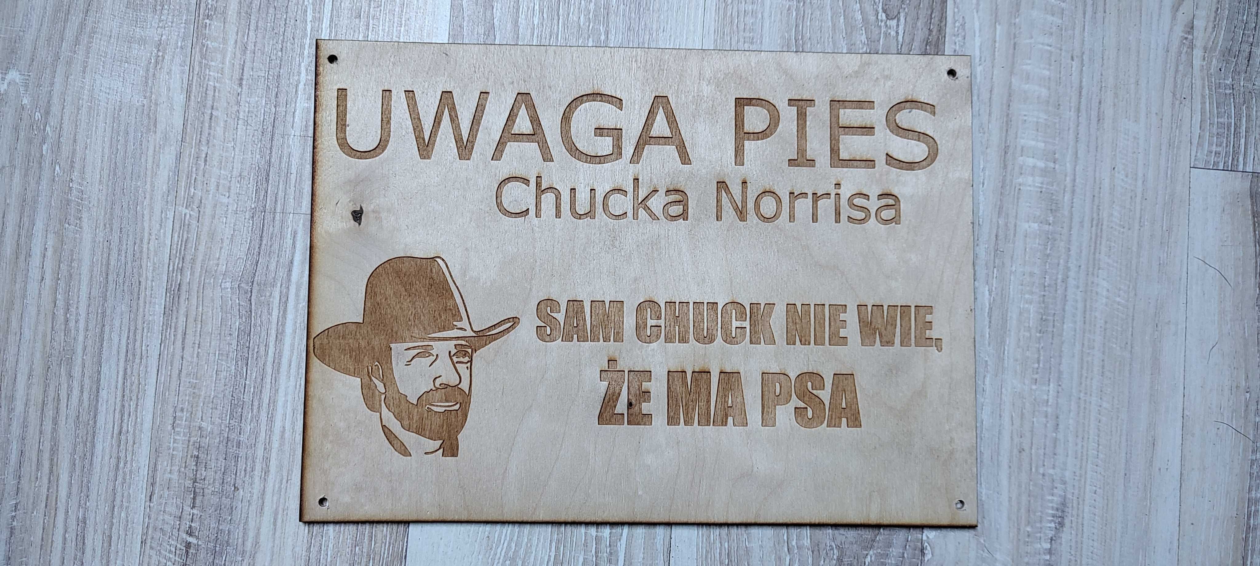 Tabliczka Uwaga Pies - drewno #2