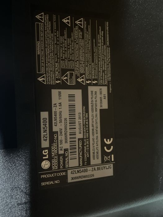 TV LG 42” com barras LED novas