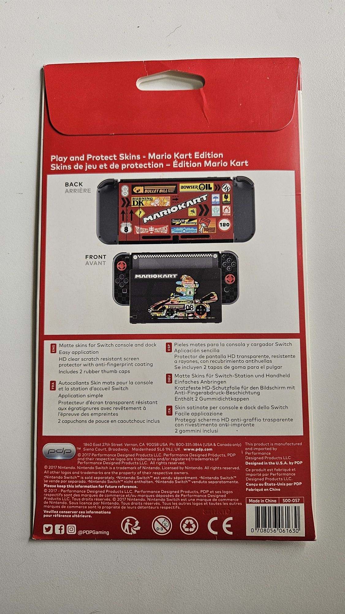 Zestaw ochronny na konsolę Nintendo Switch Mario Kart- folie, naklejki