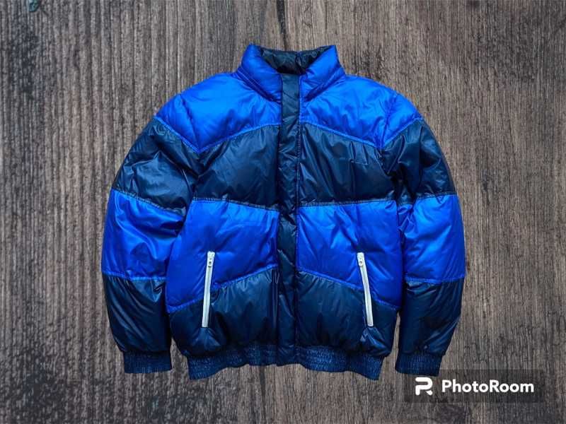 Ciepła kurtka zimowa puchowa Adidas puffer Jacket r.L niebieski navy