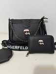 KARL LAGERFELD torebka + portfel zestaw czarny nowy