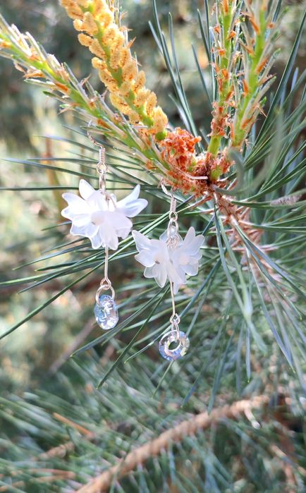 Kolczyki białe ślub wesele