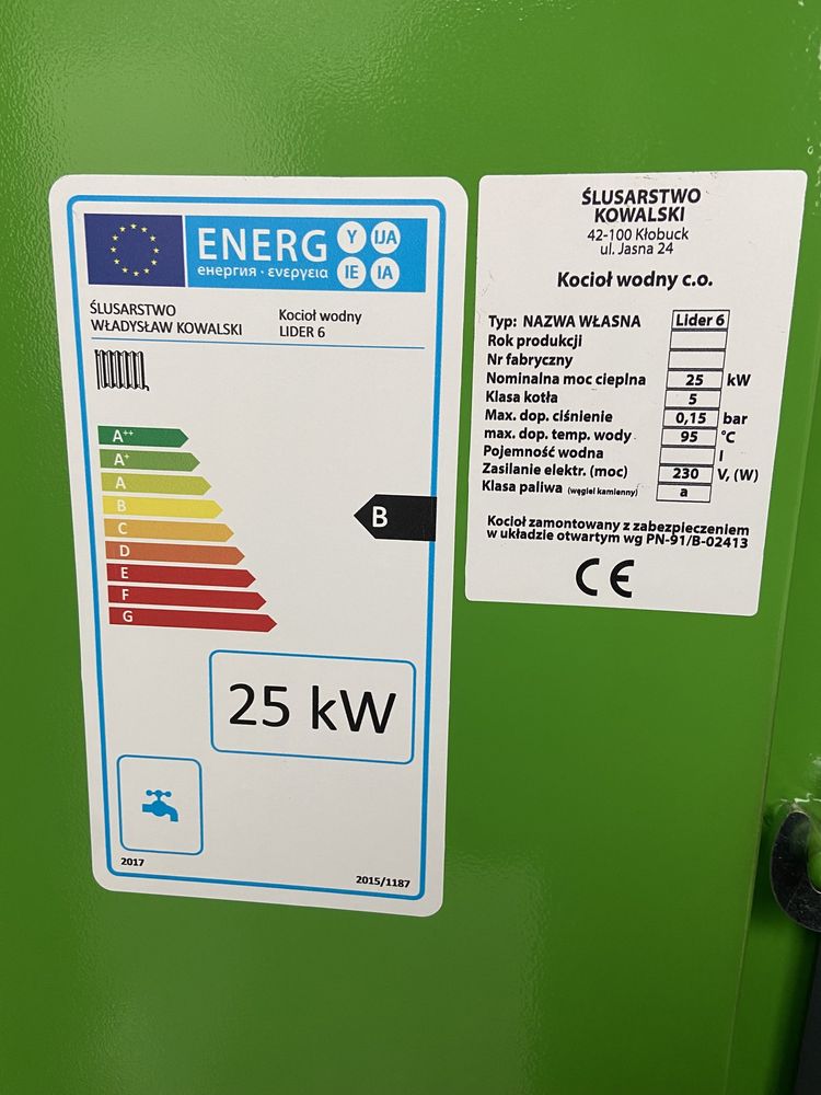 Piec Kocioł Kotły 5 KLASA 25 KW z podajnikiem DOTACJA ECODESIGN