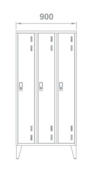 Cacifos Metálicos Triplo 3 Cacifos 1900x900x400mm