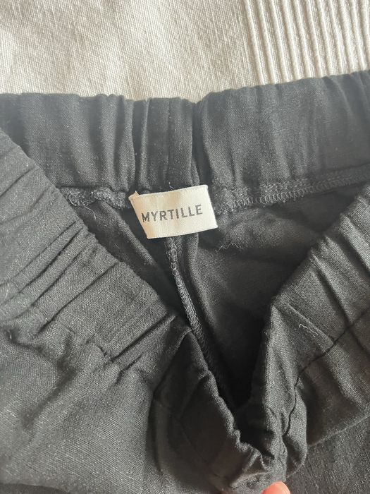 Bluzka i spodnie letnie lniane czarna myrtille