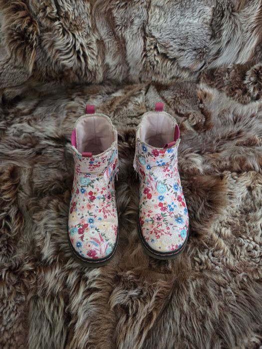 Trzewiki półbuty przejściowe wiosna jesień kwiaty
