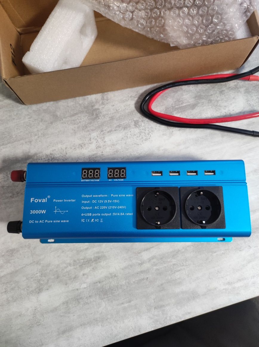 Інвертор 12v~220v чистий синус 3000w