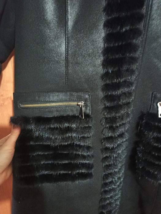 Натуральна дубленка з норкою, 50-52 розмір