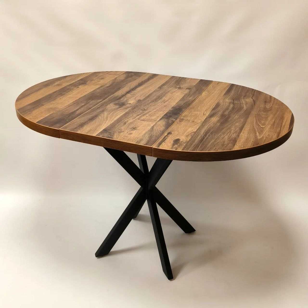 Круглий розкладний стіл у стилі лофт 80 см